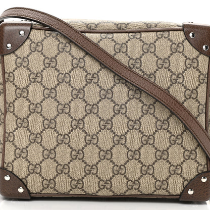 Gucci GG Supreme Monogram Textured Calfskin Square Messenger Bag Beige Ebony New Acero 8 of 11