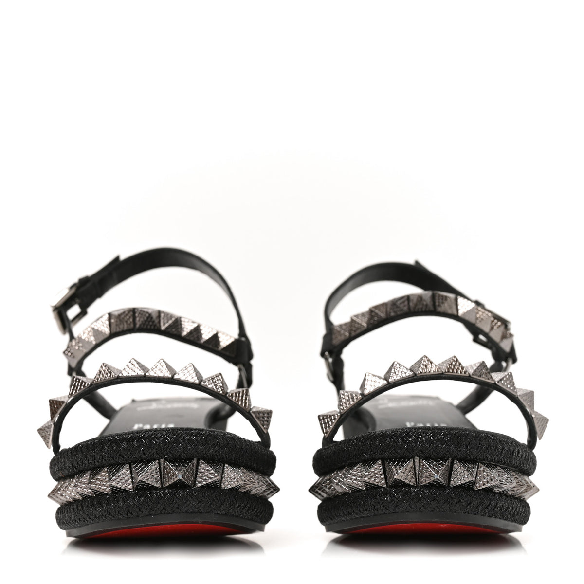 Christian Louboutin Nappa Pyraclou 60 Platform Sandals 41 Black 3 of 8