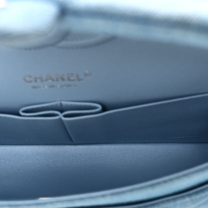 Chanel Denim Quilted Medium Double Flap Light Blue 5 of 10