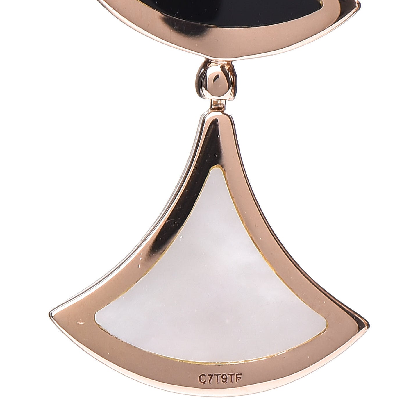 18K Rose Gold Black Onyx Mother of Pearl Divas' Dream Drop Earrings