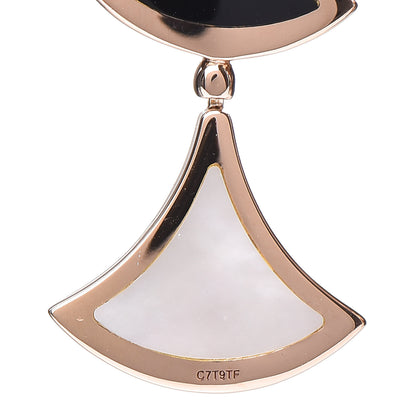 Bulgari 18K Rose Gold Black Onyx Mother of Pearl Divas' Dream Drop Earrings 5 of 7