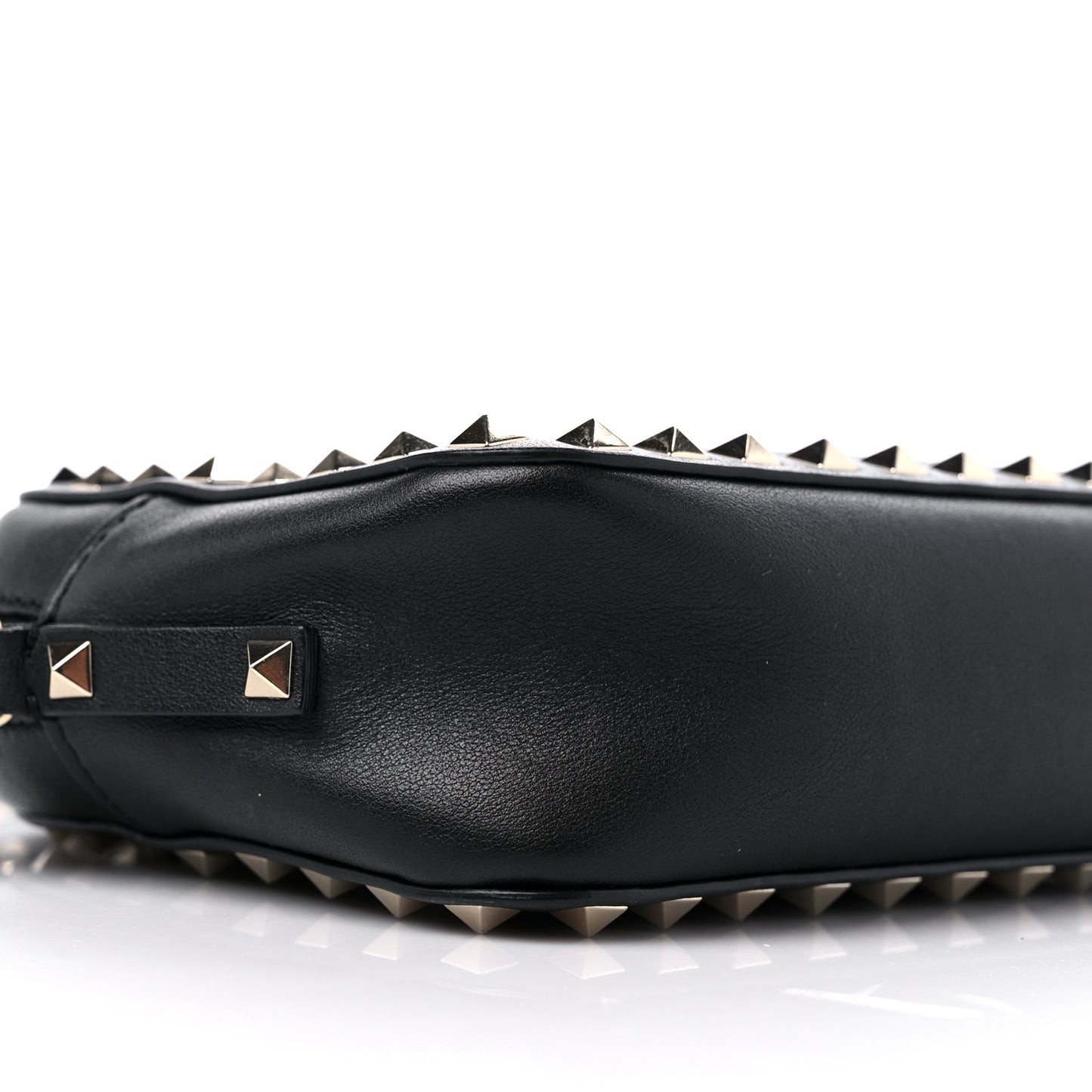 Calfskin Rockstud Camera Crossbody Bag Black