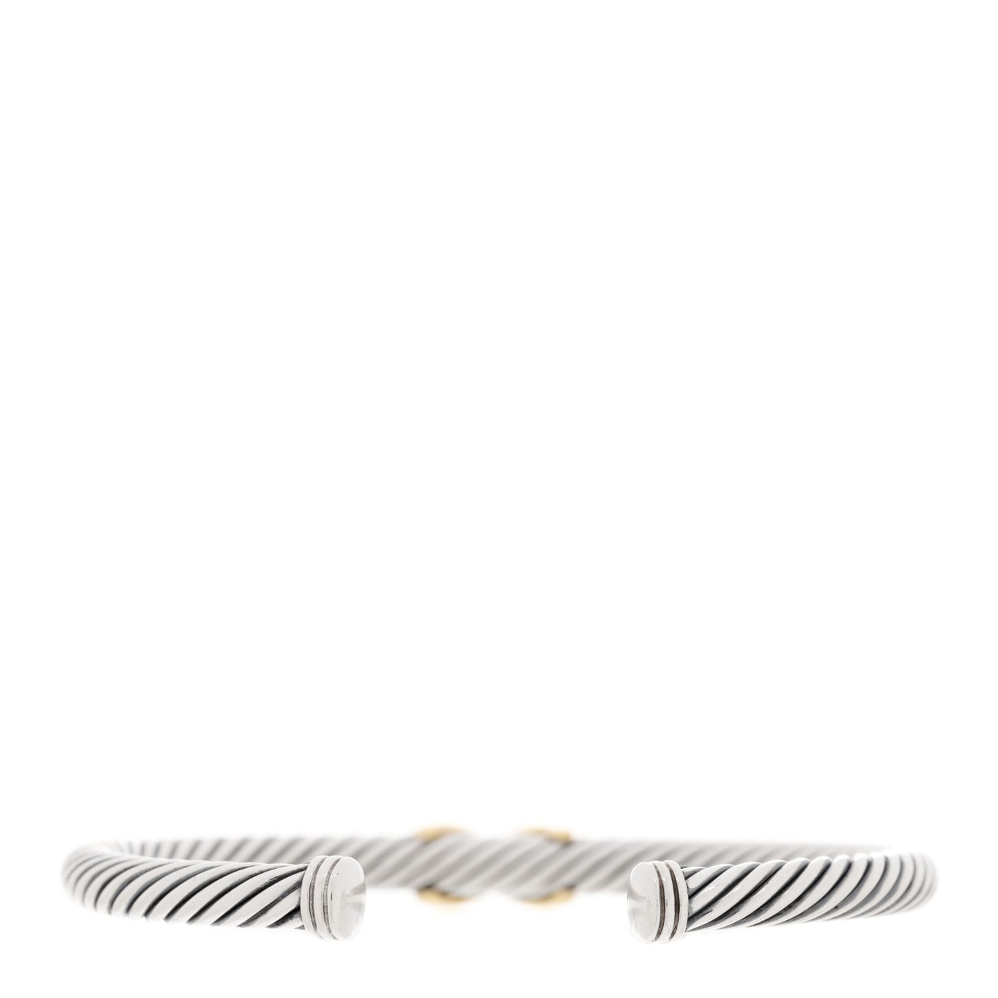 Sterling Silver 14K Yellow Gold 5mm X Station Cable Bracelet