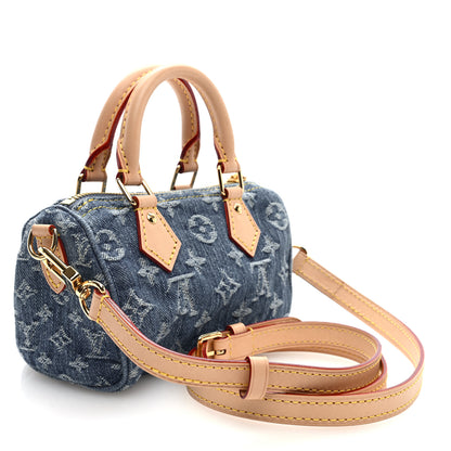 Louis Vuitton Monogram Denim Nano Speedy Blue 3 of 9