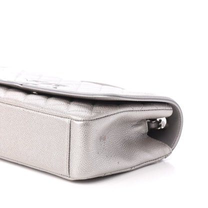 Chanel Metallic Caviar Quilted Medium CC Filigree Flap Silver 12 of 14