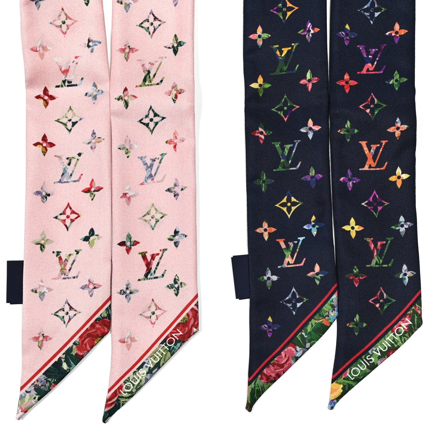 Louis Vuitton Silk Monogram LV Garden Bandeau Set Blue Pink 2 of 4