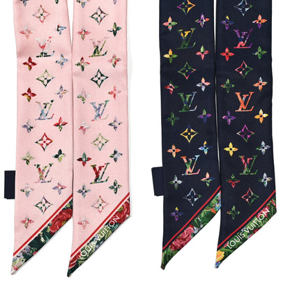 Louis Vuitton Silk Monogram LV Garden Bandeau Set Blue Pink 2 of 4