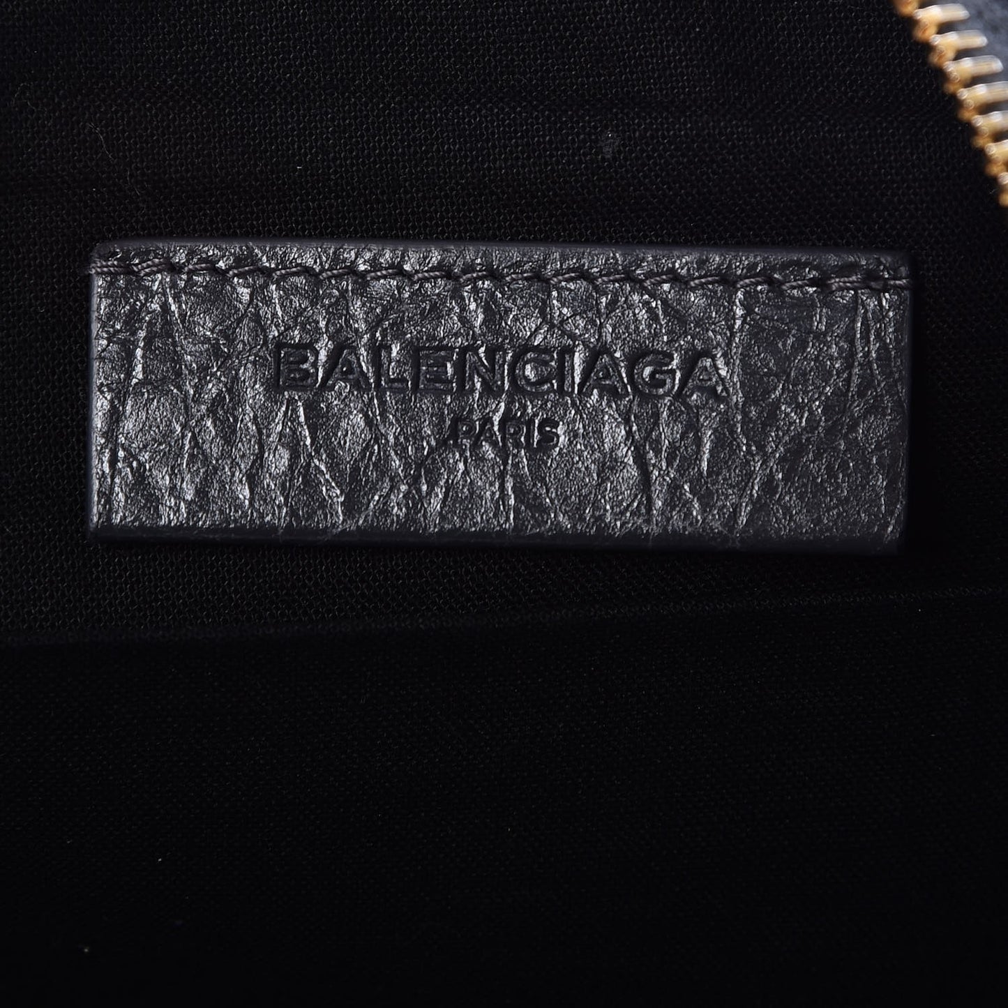 Agneau Giant 12 Gold Hardware Pouch Clutch Gris Fossile