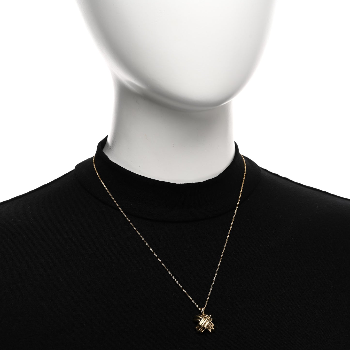 18K Yellow Gold Large Signature X Pendant Necklace