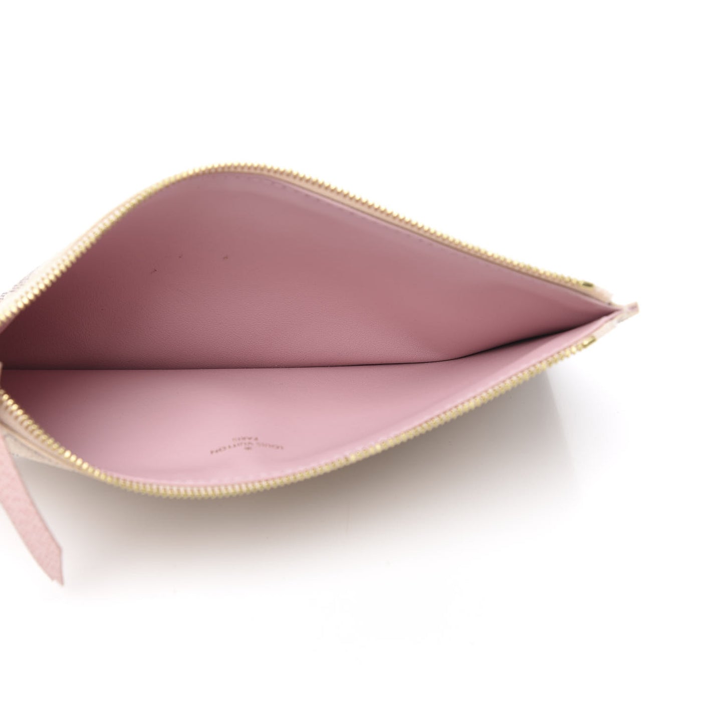 Damier Azur Felicie Chain Wallet Zippered Insert Rose Ballerine