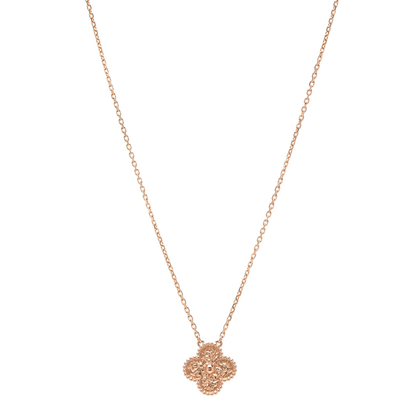 18K Rose Gold Vintage Alhambra Pendant Necklace