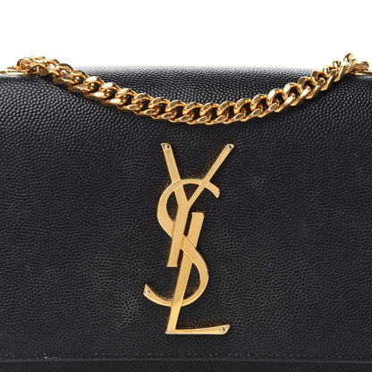 Saint Laurent Grain De Poudre Small Monogram Kate Satchel Black 14 of 14