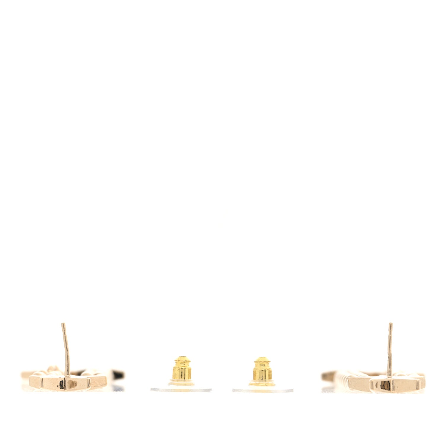 Chanel Crystal CC Star Chain Drop Earrings Gold 4 of 4