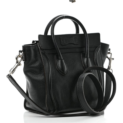 Celine Drummed Calfskin Nano Luggage Black 3 of 11