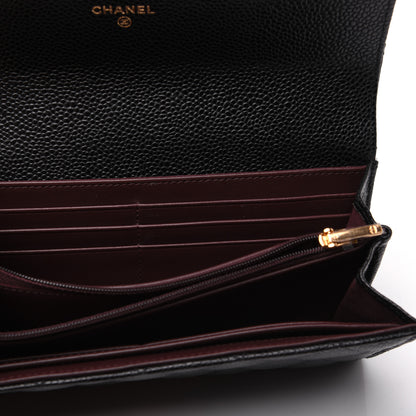 Chanel Caviar Quilted Large Gusset Flap Wallet Black 13 of 14