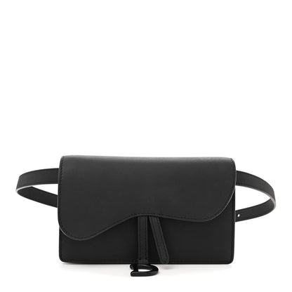 Christian Dior Ultra Matte Calfskin Saddle Belt Clutch Black 1 of 11