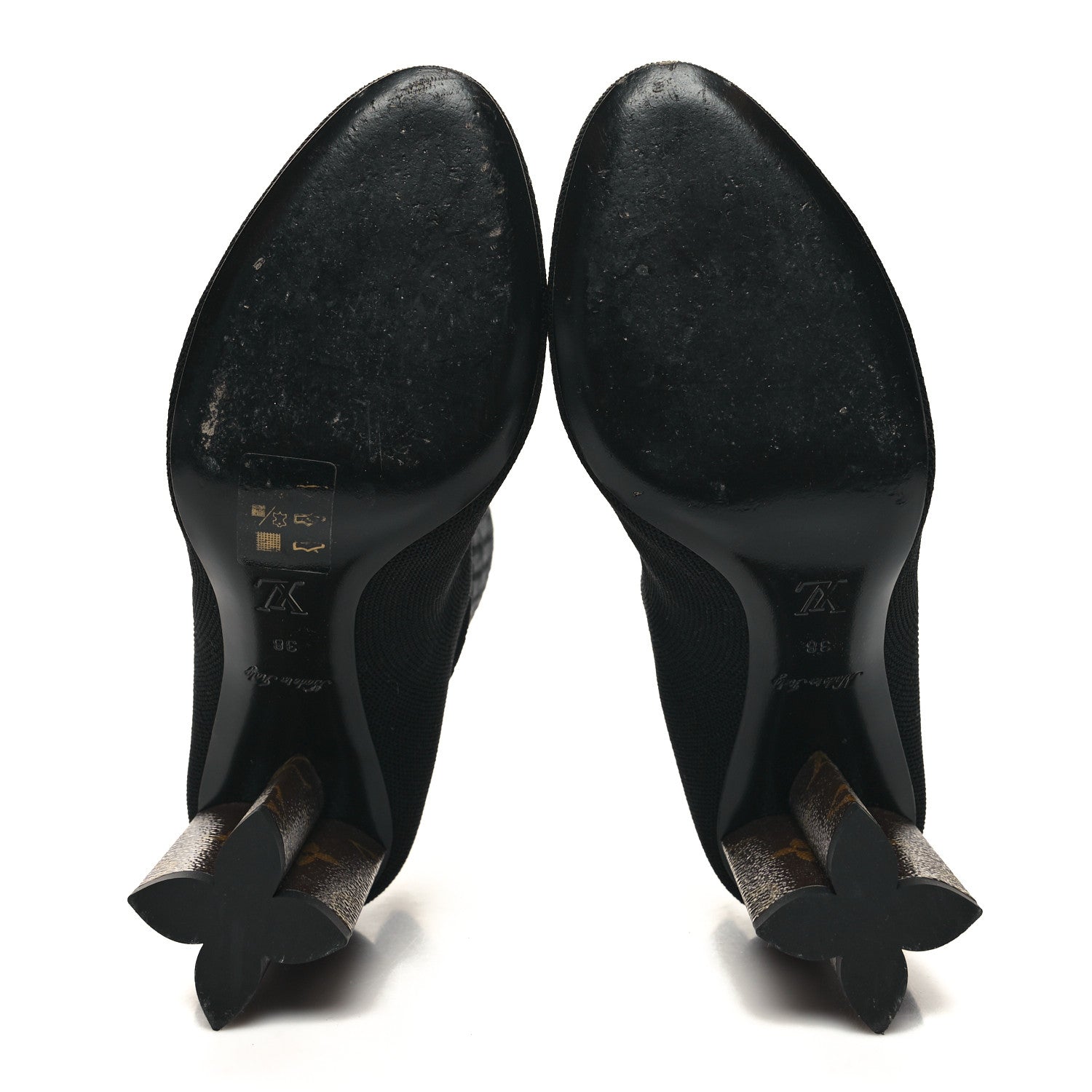 Louis Vuitton Monogram Stretch Fabric Silhouette Ankle Boots 38 Black 5 of 6
