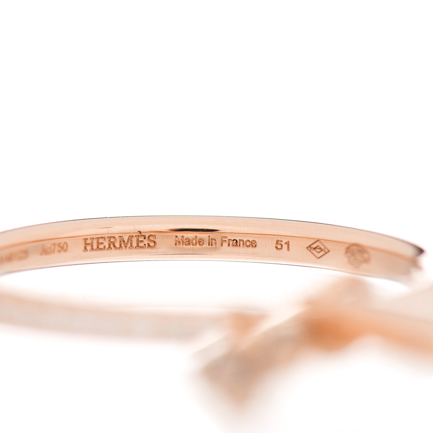 18K Rose Gold Diamond Kelly Clochette Ring 51 5.75