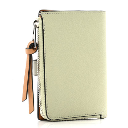 Loewe Grained Calfskin Anagram Embossed Slim Zip Bi-Fold Wallet Verde Marble 3 of 11