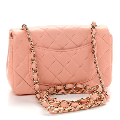 Chanel Lambskin Quilted Mini Rectangular Flap Light Pink 3 of 9