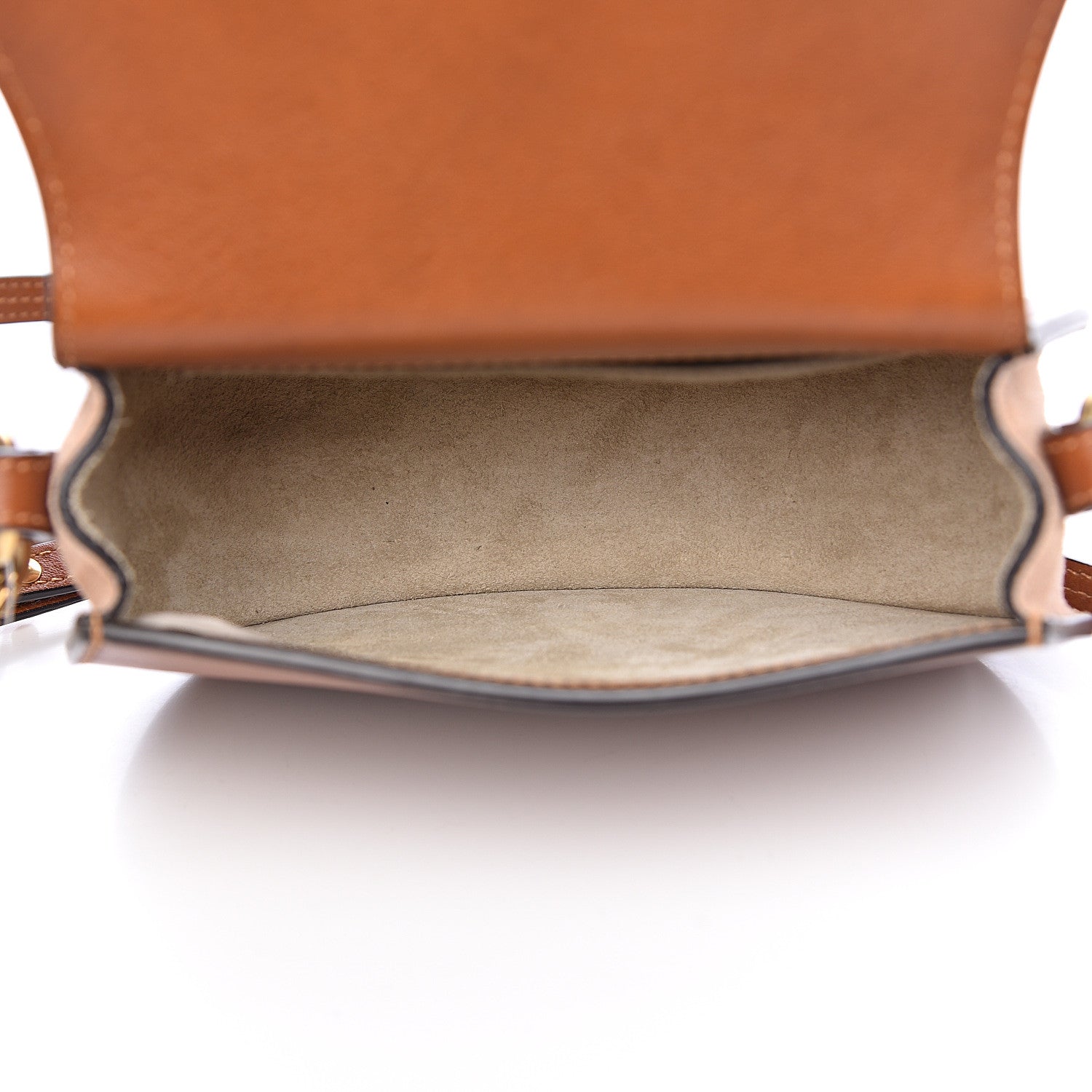 Chloe Calfskin Suede Floral Patchwork Small Nile Bracelet Bag Caramel 5 of 10