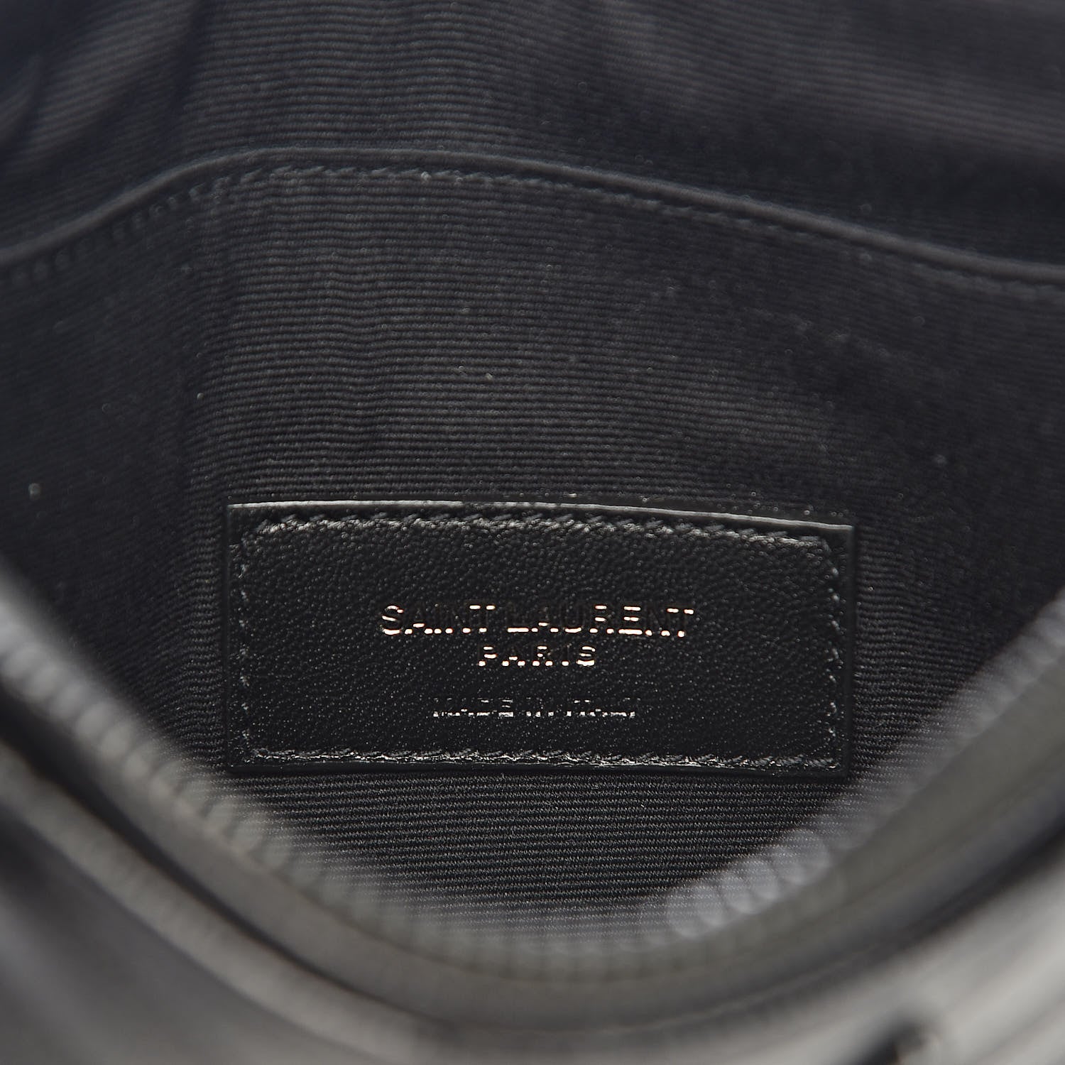 Saint Laurent Grain De Poudre Chevron Monogram Bill Pouch Black 6 of 8