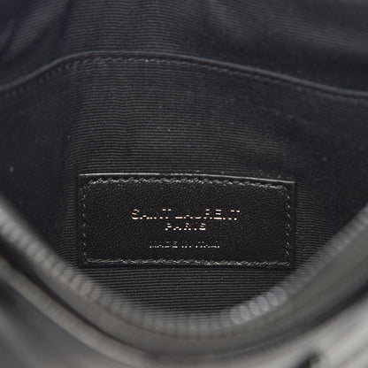 Saint Laurent Grain De Poudre Chevron Monogram Bill Pouch Black 6 of 8
