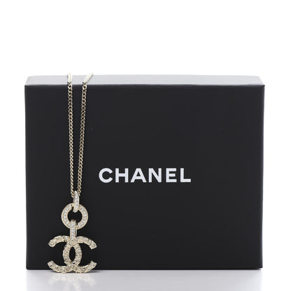 Chanel Crystal CC Logo Pendant Necklace Gold 6 of 6