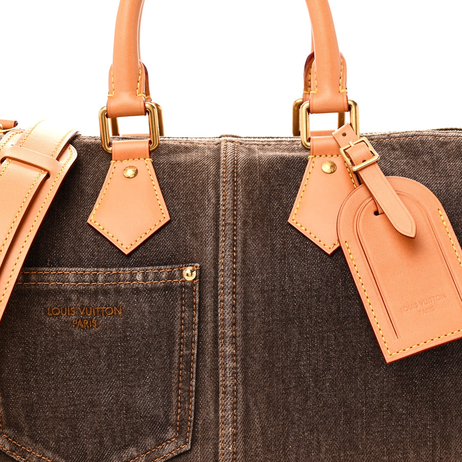 Louis Vuitton Denim Speedy 30 Bandouliere Coffee Bean Brown 7 of 9