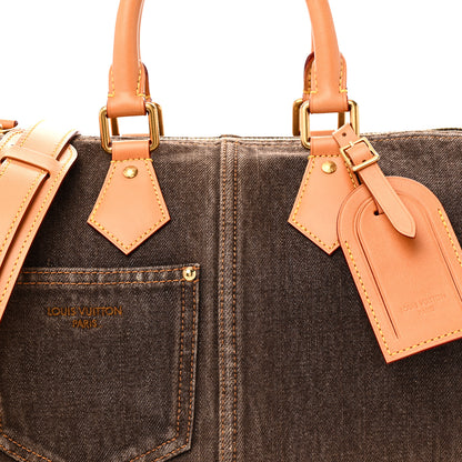 Louis Vuitton Denim Speedy 30 Bandouliere Coffee Bean Brown 7 of 9