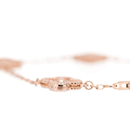 Van Cleef & Arpels 18K Rose Gold 6 Motifs Sweet Alhambra Bracelet 3 of 4