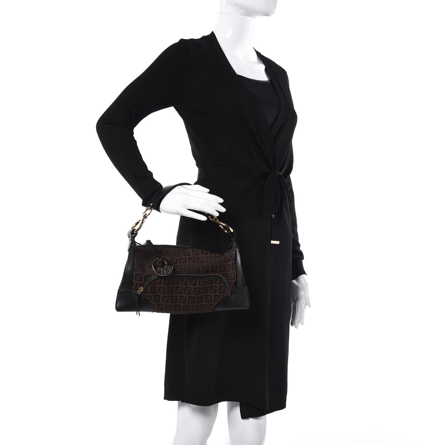 Zucchino Cuoio Small Chef Pocket Shoulder Bag Black Moro