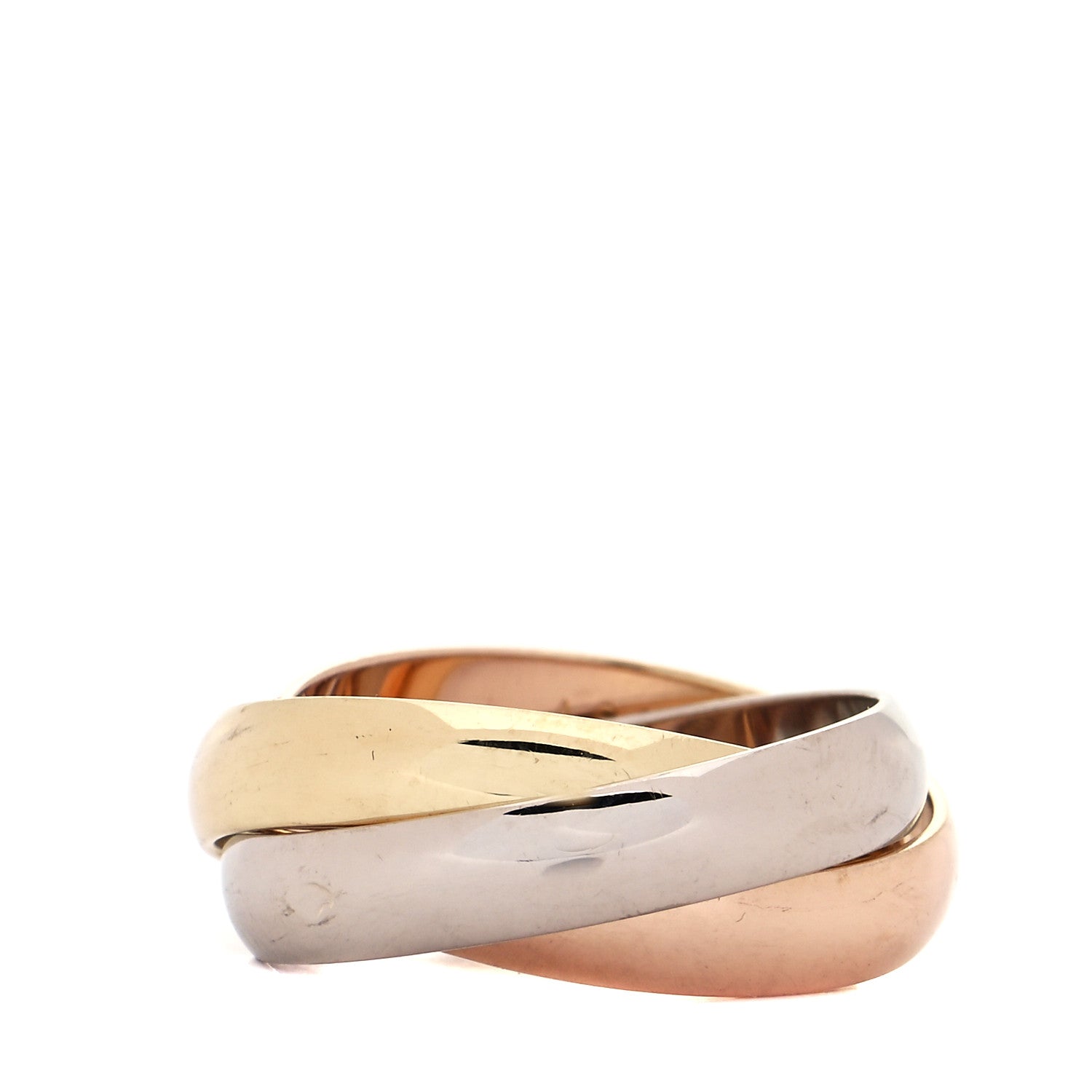 Cartier 18K Pink Yellow White Gold Classic Les Must De Cartier Trinity Ring 48 4.5 3 of 4