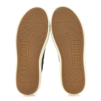 Fendi Fabric Jacquard FF Womens Domino Low Top Sneakers 39 Tobacco 6 of 9