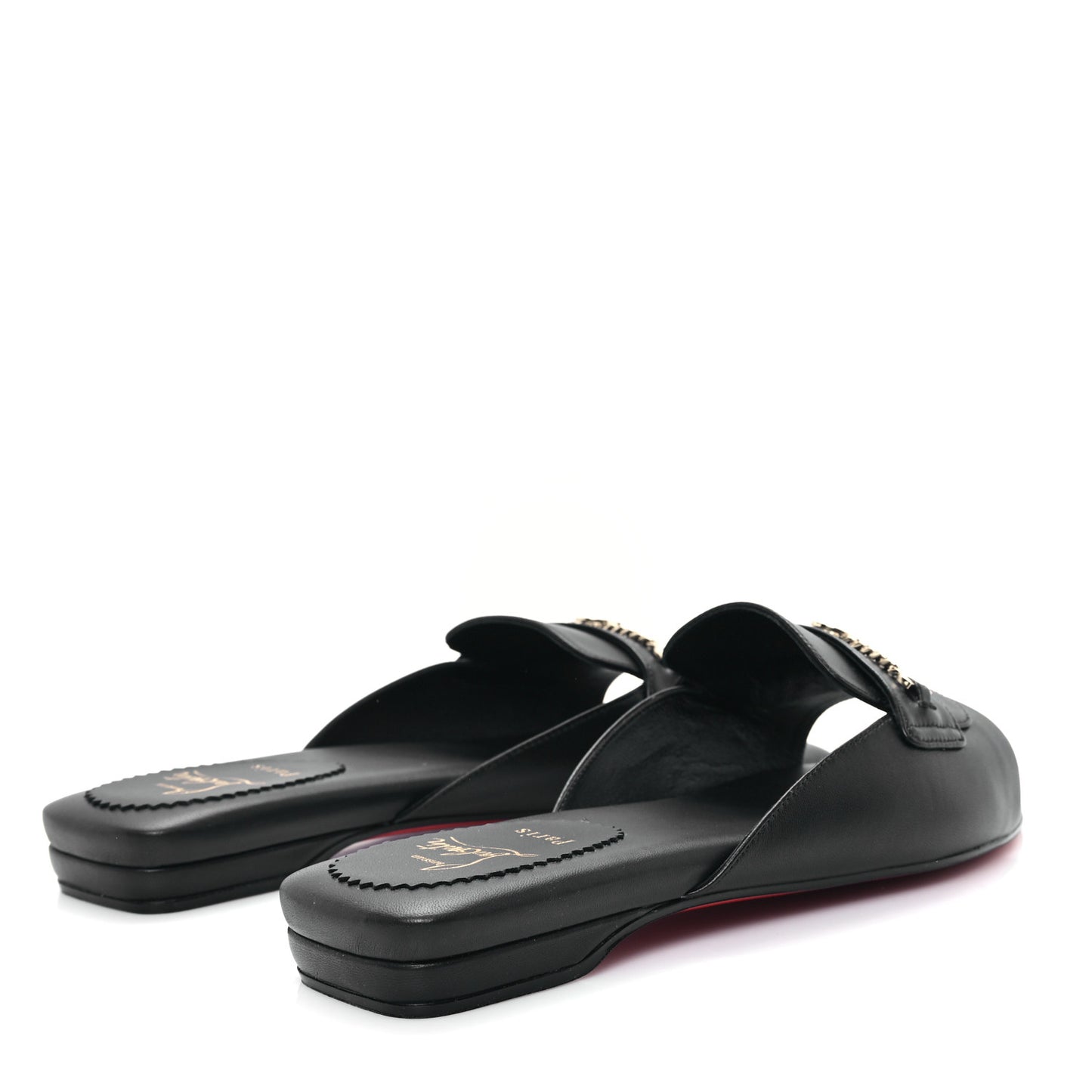 Calfskin Miss MJ Mule Flat Slides 40 Black