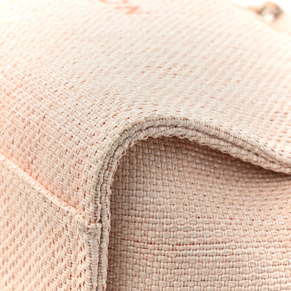 Chanel Woven Straw Raffia Medium Deauville Tote Rose Pink 17 of 19