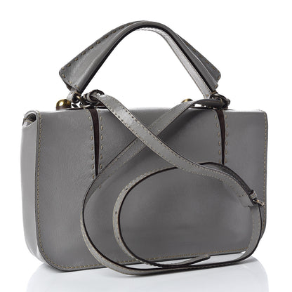 Fendi Glazed Calfskin Secret Code Satchel Grey 3 of 11
