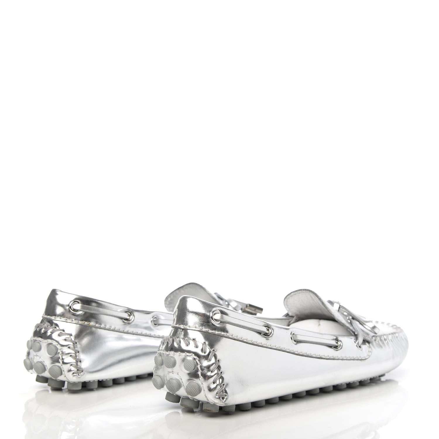 Louis Vuitton Calfskin Monogram Gloria Loafers 37.5 Silver 4 of 10