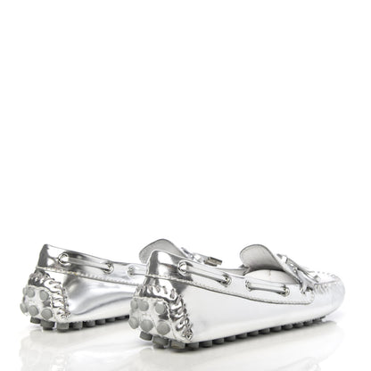 Louis Vuitton Calfskin Monogram Gloria Loafers 37.5 Silver 4 of 10