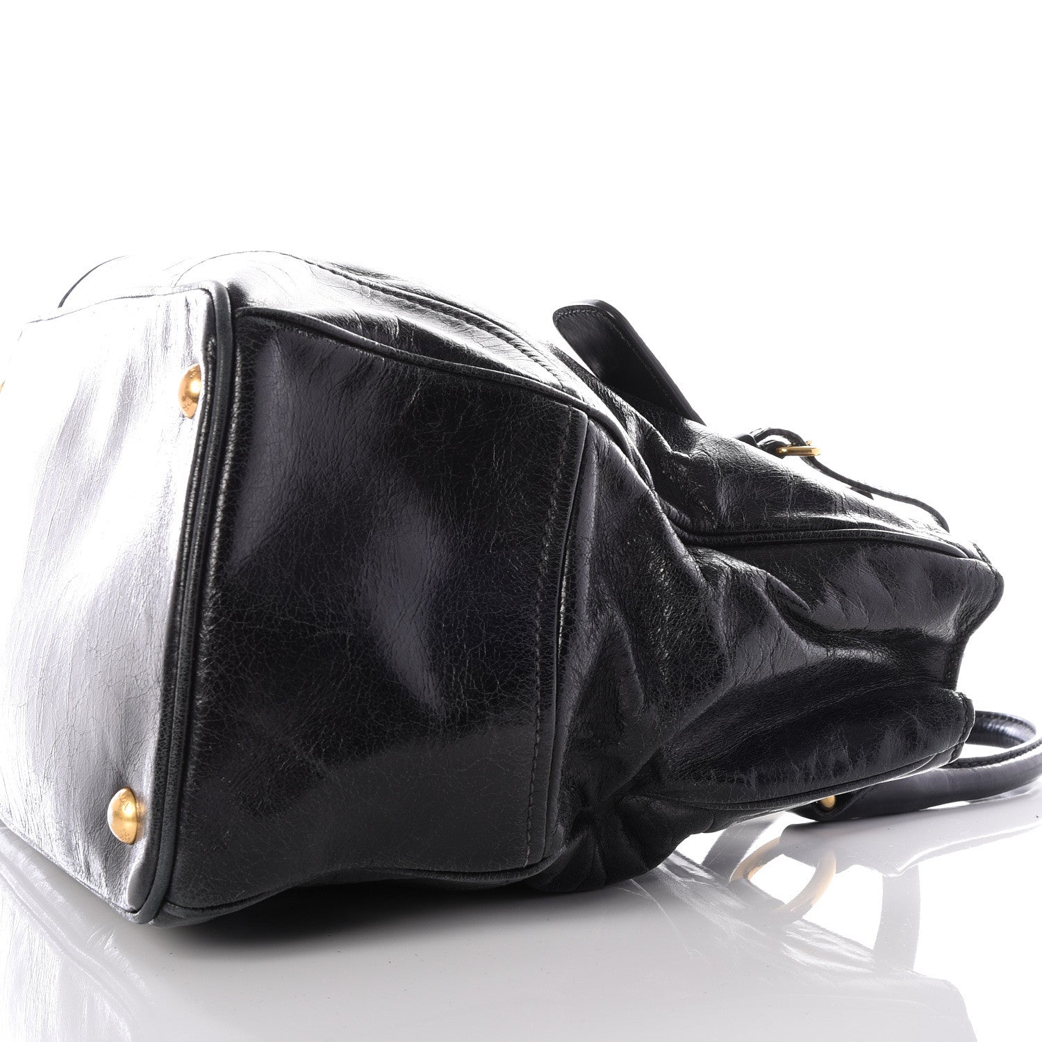 Prada Vitello Shine Tote Black 11 of 14