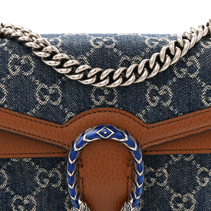 Gucci New Denim GG Monogram Dollar Calfskin Enamel Mini Dionysus Shoulder Bag Blue Tea Cuir Epilog Electric Blue 8 of 11