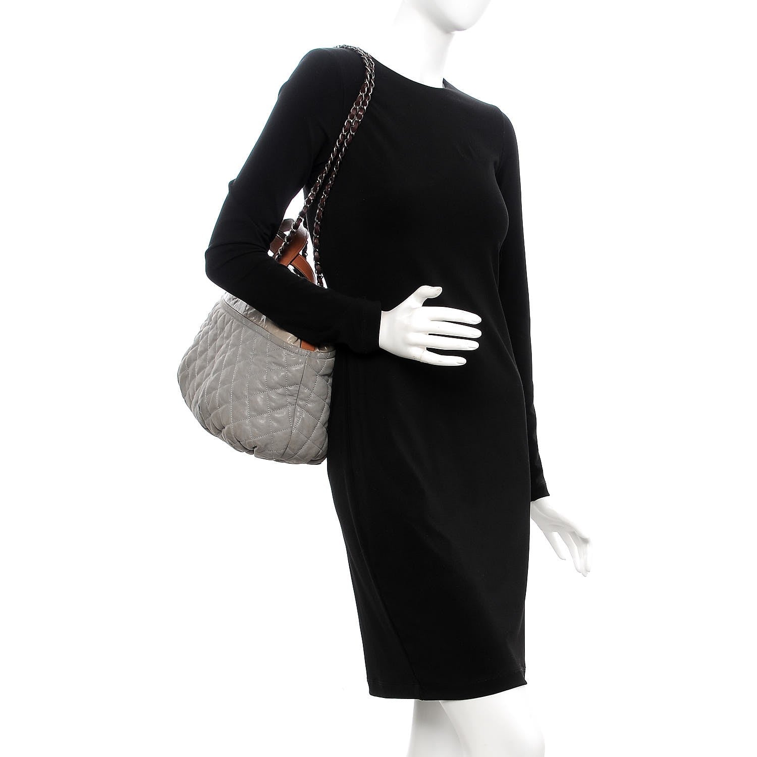 Chanel Iridescent Calfskin Quilted Small In The Mix Tote Grey 2 of 13