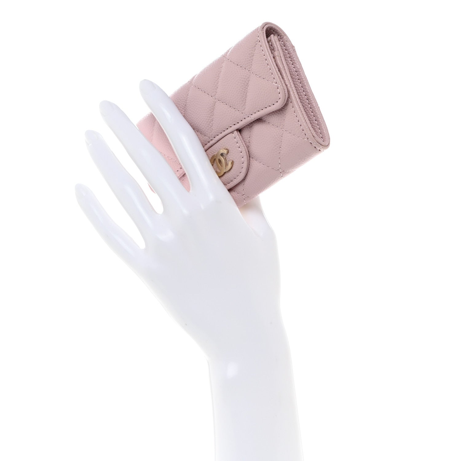 Chanel Caviar Quilted Flap Card Holder Wallet Light 2 of 9