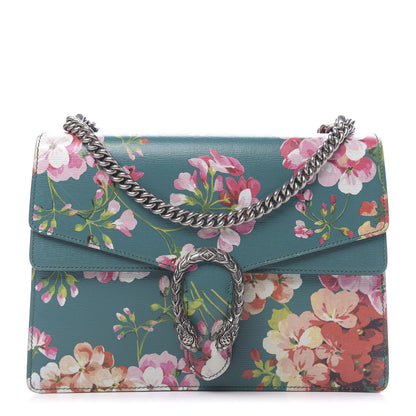 Gucci Calfskin Blooms Print Medium Dionysus Shoulder Bag Bright Emerald Multicolor 1 of 10