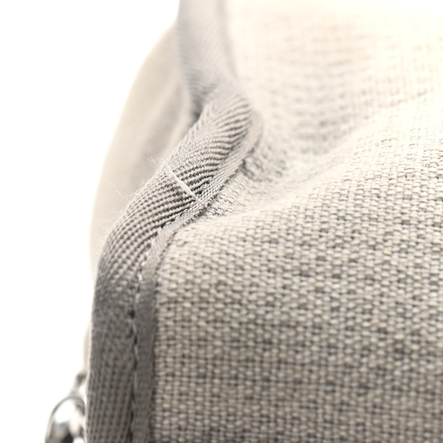 Chanel Canvas Deauville Bowling Bag Grey 13 of 19