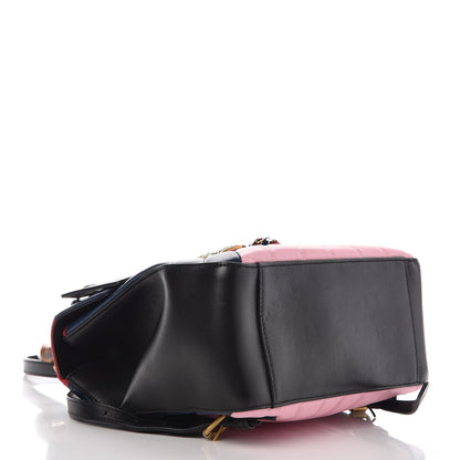 Gucci Calfskin Bamboo Trapuntata Queen Margaret Backpack Blue Agata Hibiscus Red Mystic White Sugar Pink 5 of 11