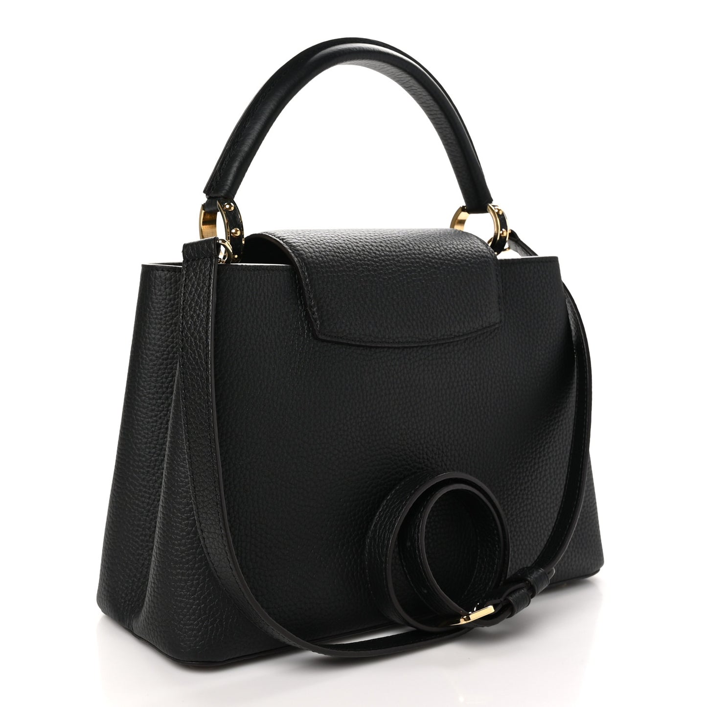 Taurillon Capucines MM Black Fuchsia