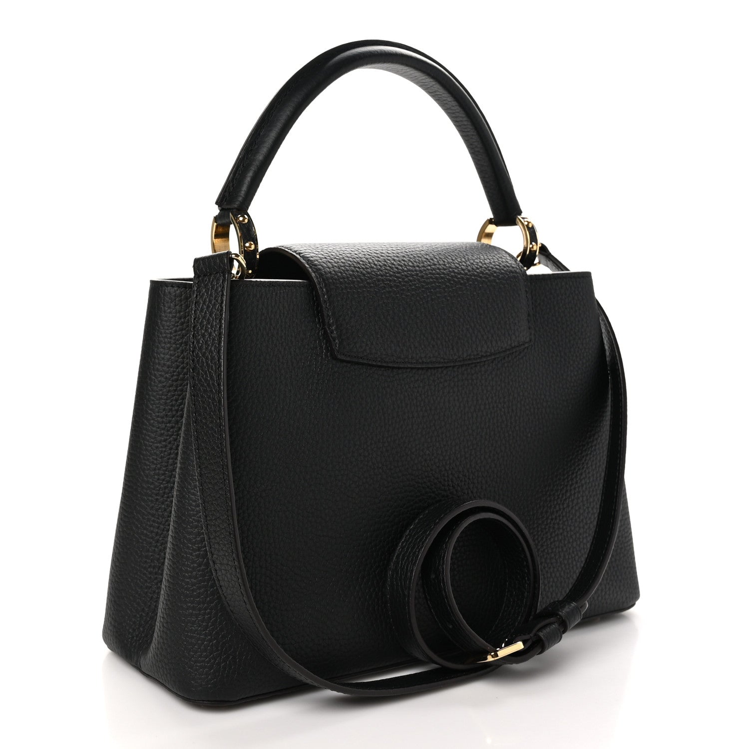 Louis Vuitton Taurillon Capucines MM Black Fuchsia 3 of 9