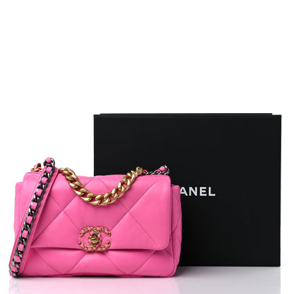 Chanel Lambskin Quilted Medium Chanel 19 Flap Pink 10 of 10