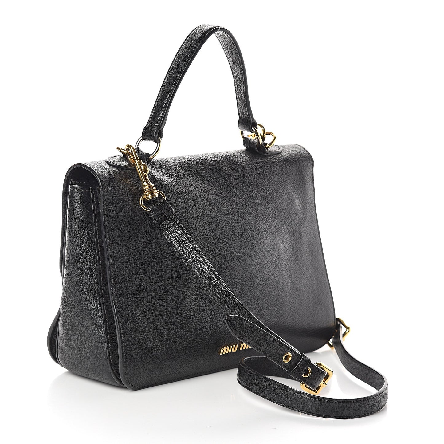 Goatskin Madras Shoulder Bag Black
